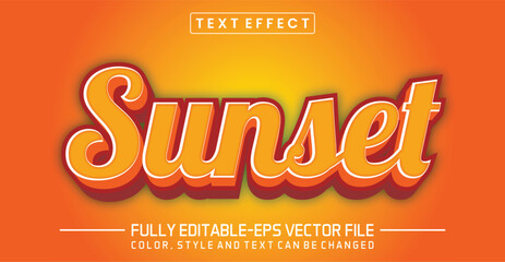 Sunset font Text effect editable