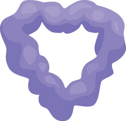 Cartoon illustration of purple slime forming a heart shape