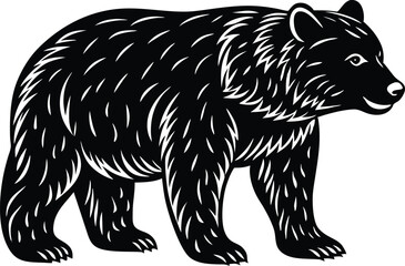 Bear silhouette, polar bear silhouette flat vector

