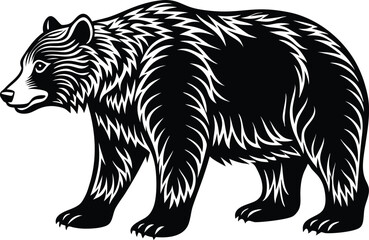 Obraz premium Bear silhouette, polar bear silhouette flat vector