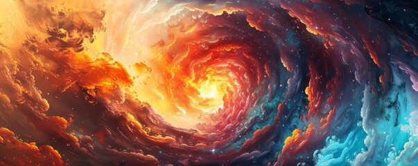 A pixel art representation of a swirling vortex of colors and shapes, capturing the beauty of pixelated abstraction.