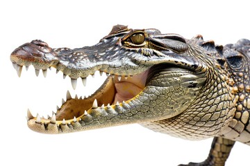 Obraz premium A close-up photo of an alligator's open mouth, perfect for wildlife or nature-themed projects