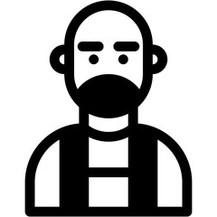 Vector Icon bald, user, hair, man, profile