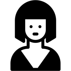 Vector Icon Girl, short hair, user, woman, profile