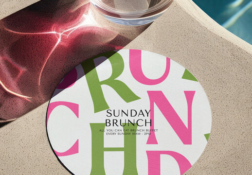 Flatlay Paper Coaster Mockup With Generative AI