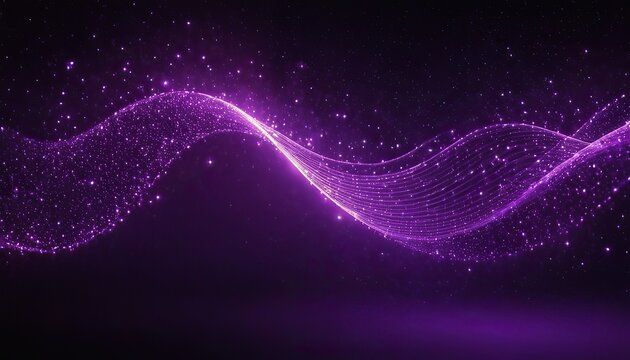 purple particles wave and light abstract background with shining dots 1529