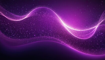 Digital purple particles wave and light abstract background with shining dots stars 1523