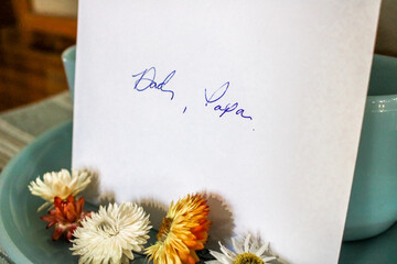 Handwritten Father's Day note to Dad and Papa