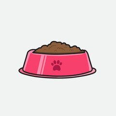 Vector illustration Pet Bowl. Vector design Feed Bowl. Pet Feed Bowl Vector Cartoon design illustration and icon for website, digital and print