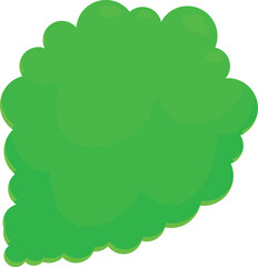 Bright green thought bubble is forming from many smaller bubbles