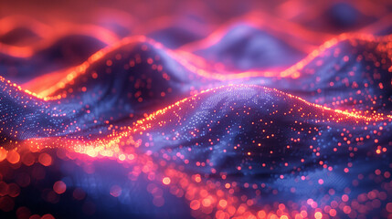 an abstract holographic landscape featuring flowing neon patterns and futuristic vibes with vibrant light and dynamic textures