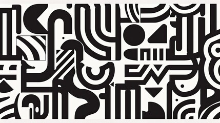 Minimalist black and white pattern bold typography