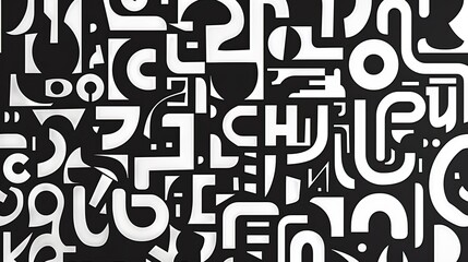 Minimalist black and white pattern bold typography