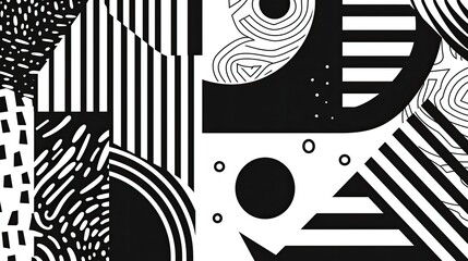 Minimalist black and white pattern bold typography