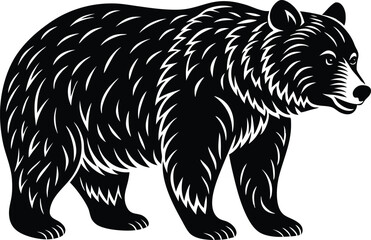 Bear silhouette, polar bear silhouette flat vector

