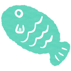illustration of a green cute fish