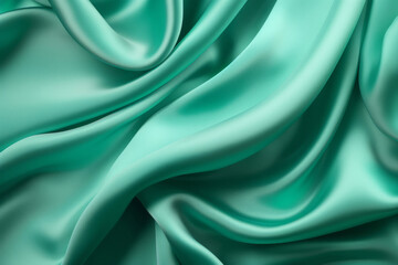 Obraz premium Processed collage of emerald green silk surface texture. Background for banner, backdrop