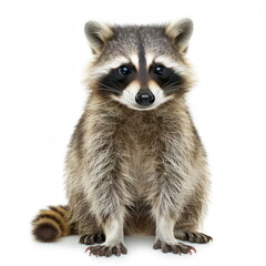 Fototapeta premium raccoon on White background