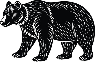 Bear silhouette, polar bear silhouette flat vector

