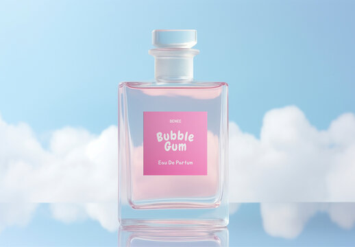 Product Perfume Bottle Label Mockup With Generative AI
