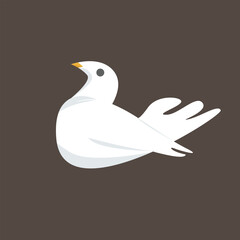 white dove illustrator in brown color background