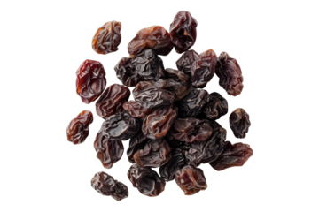 Dried raisin isolated on transparent background