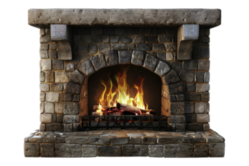 Fire place isolated on transparent background
