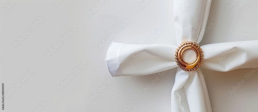 Aufkleber High-resolution photo of an empty napkin ring on a white background with ample copy space image.