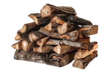 Fire wood isolated on transparent background