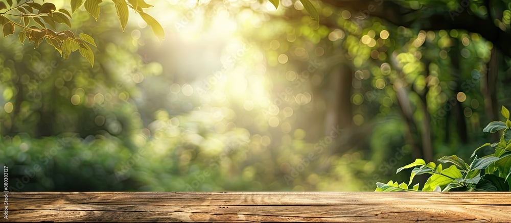 Aufkleber blurry nature background with clear table top, ideal for copy space image.