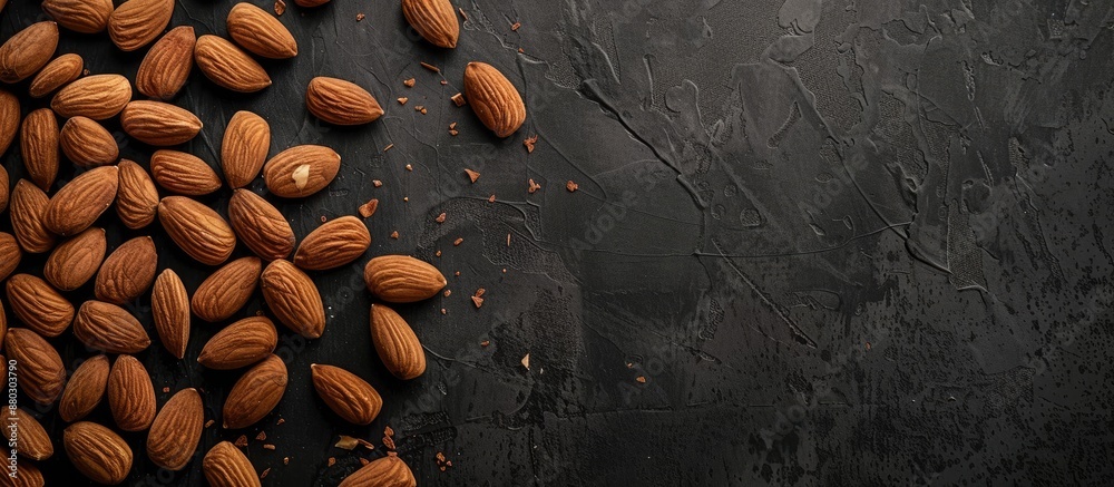 Fototapete almonds displayed with ample copy space image.