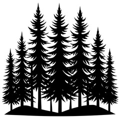 A pine forest icon silhouette vector art illustration