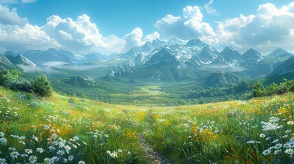 Mountain Meadow with Stunning View