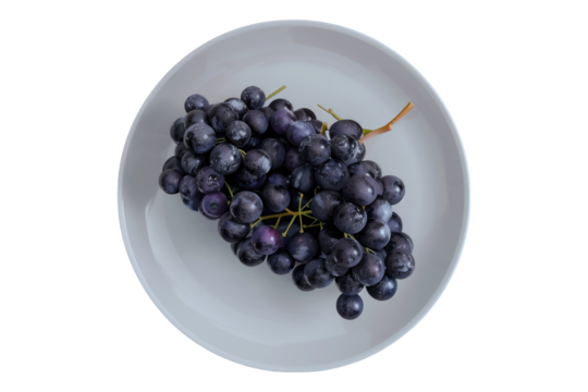 Grapes plate isolated on transparent background - Powered by Adobe