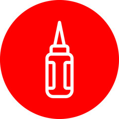 Ketchup Vector Line White Circle Red