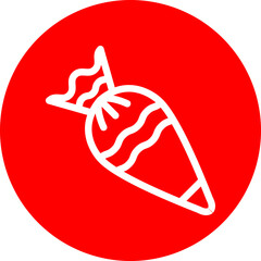 Pastry Bag Vector Line White Circle Red