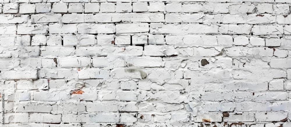 Poster background showing an aged, soiled white brick wall with copy space image.