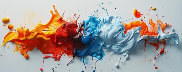 A splash of paint on a canvas, its colors bleeding and blending into each other.