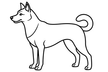 A Japanese dog vector line art illustration design