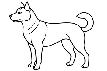 A Japanese dog vector line art illustration design