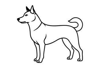 A Japanese dog vector line art illustration design