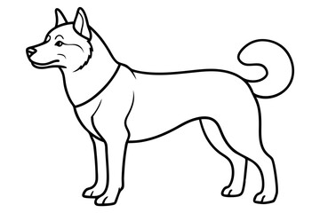A Japanese dog vector line art illustration design
