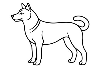 A Japanese dog vector line art illustration design
