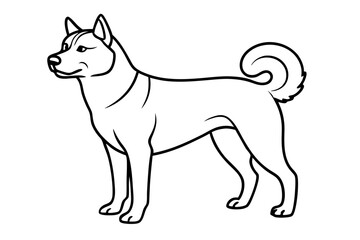 A Japanese dog vector line art illustration design