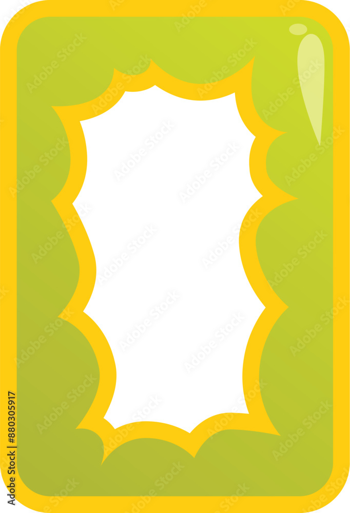 Poster green rounded square border with a yellow outline is creating an empty space