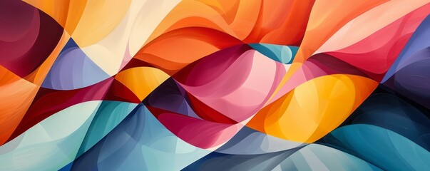 Obraz premium A series of geometric shapes overlapping and intersecting, creating a sense of movement and dynamism.
