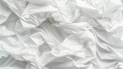 Obraz premium Mesmerizing texture overlay of crumpled white plastic wrap with play of light and shadows. Abstract and artistic background.