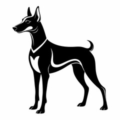 black dog isolated on white