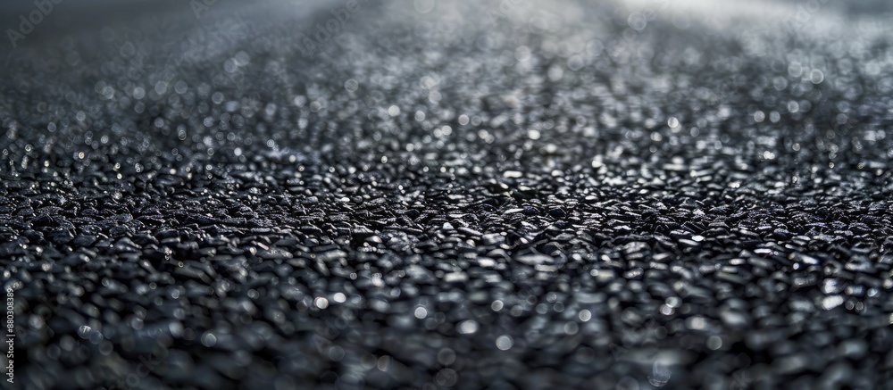Poster Selective focus on asphalt road texture with copy space image achieved
