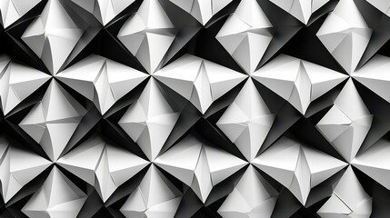 Abstract monochromatic design featuring black starburst shapes on a white background.